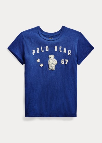 Women's Polo Ralph Lauren Polo Bear Patch Jersey T Shirts | 849057NAR